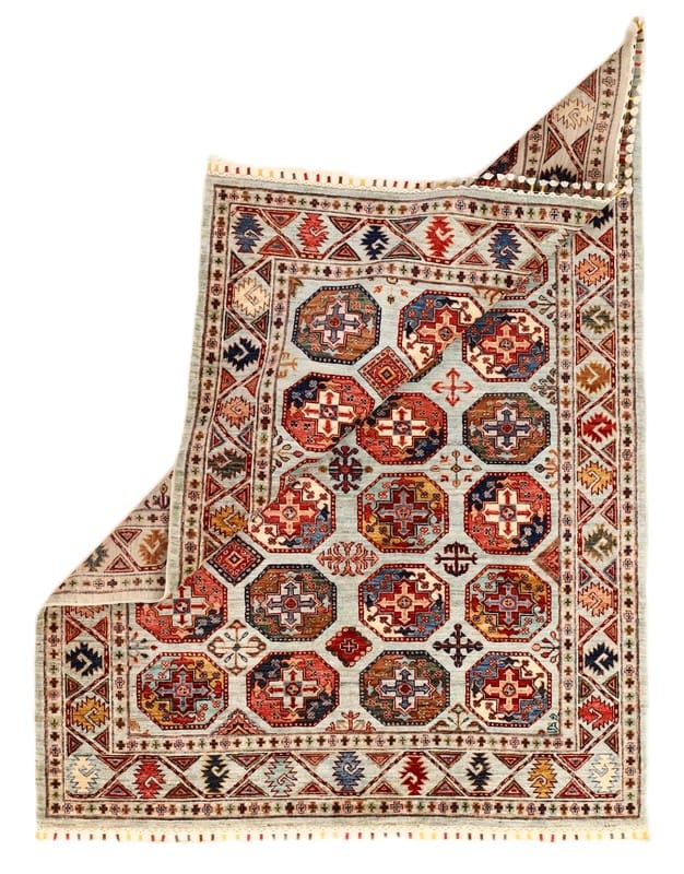 Alternative view of Hand-Knotted Indian Rug, 204 × 158 cm, Wool