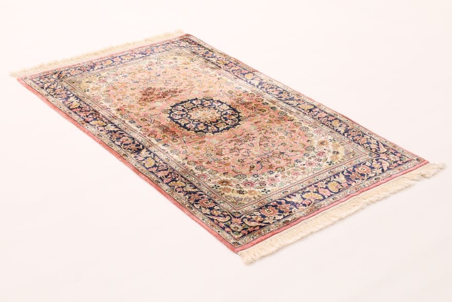 Alternative view of Hand-Knotted Kashmir Indian Rug, 154 × 93 cm, Silk