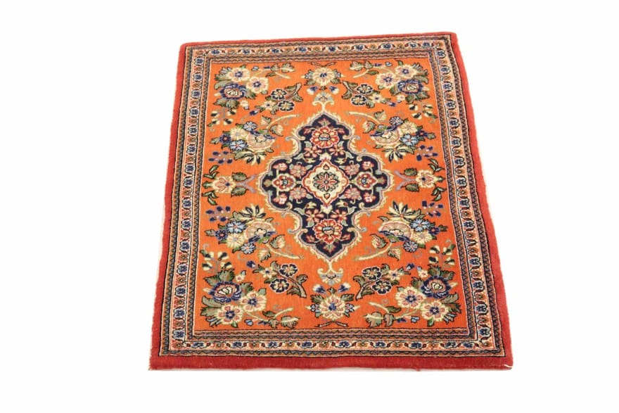 Alternative view of Qom Persian Rug 85 × 60 cm in Wool, hand-knotted