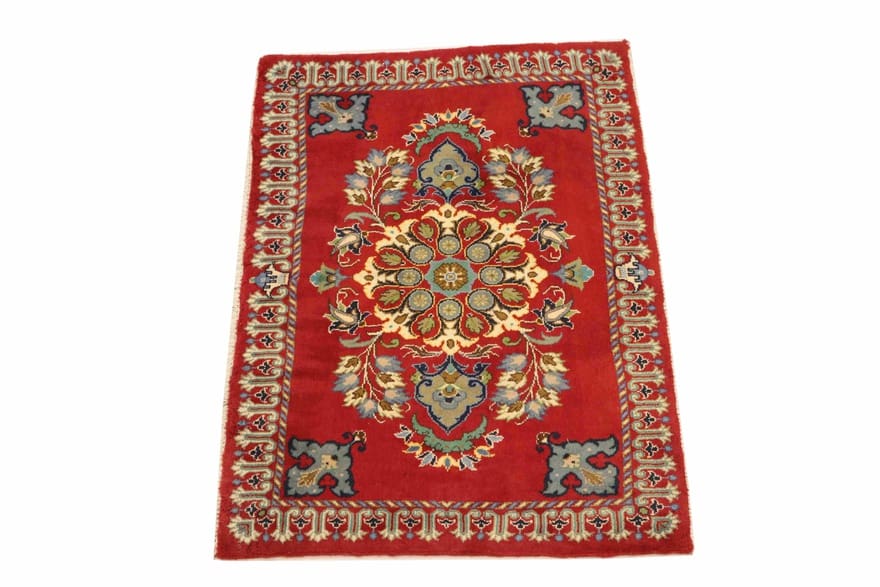 Alternative view of Hand-Knotted Kashan Persian Rug, 95 × 65 cm, Wool