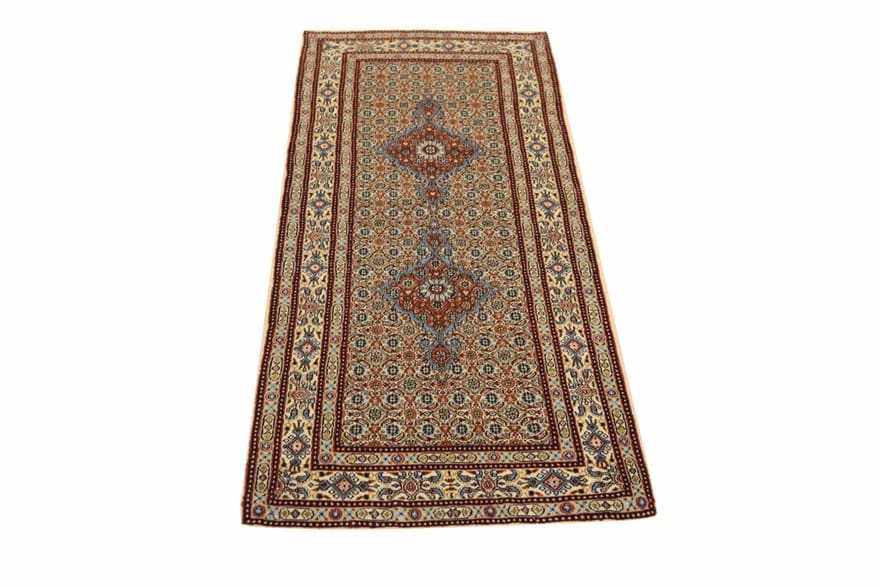 Alternative view of Hand-Knotted Moud Persian Rug, 204 × 79 cm, Wool