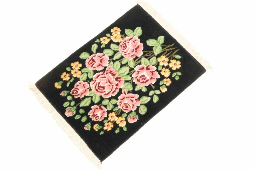 Alternative view of Wool & Silk Tabriz Persian Rug 67 × 50 cm, hand-knotted