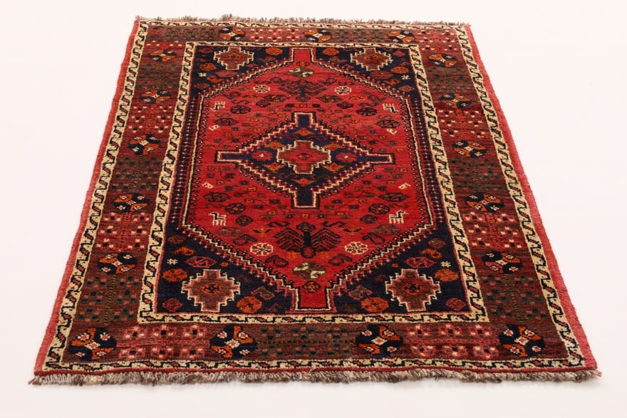 Alternative view of Hand-Knotted Shiraz Persian Rug, 154 × 102 cm, Wool