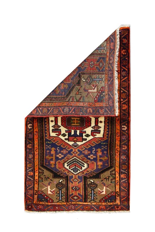 Alternative view of Hand-Knotted Hamadan Persian Rug, 129 × 74 cm, Wool