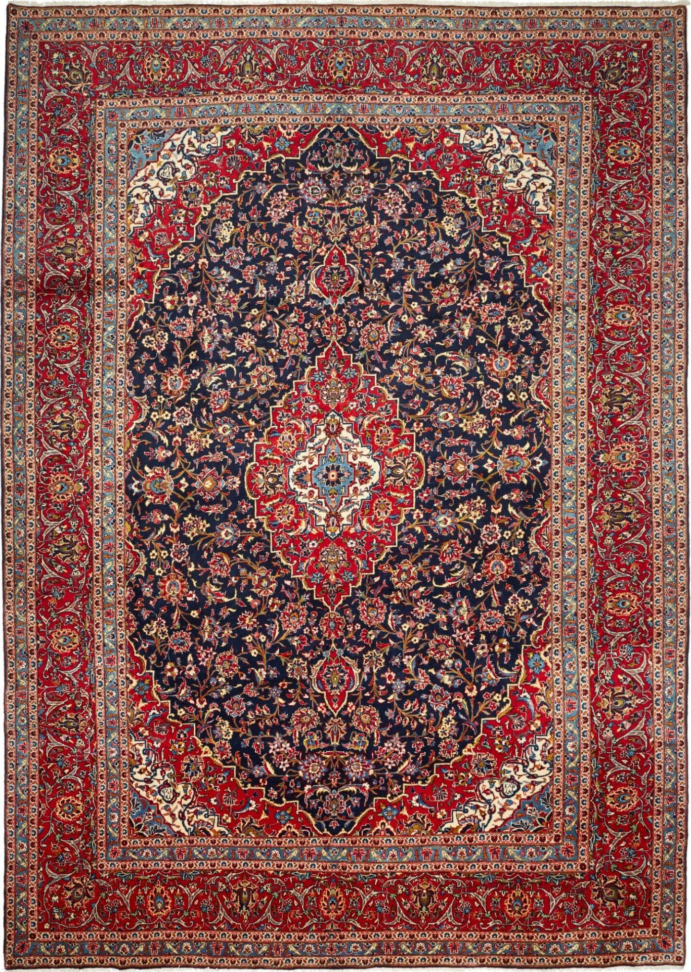 Wool Kashan Persian Rug 298 × 418 cm, hand-knotted