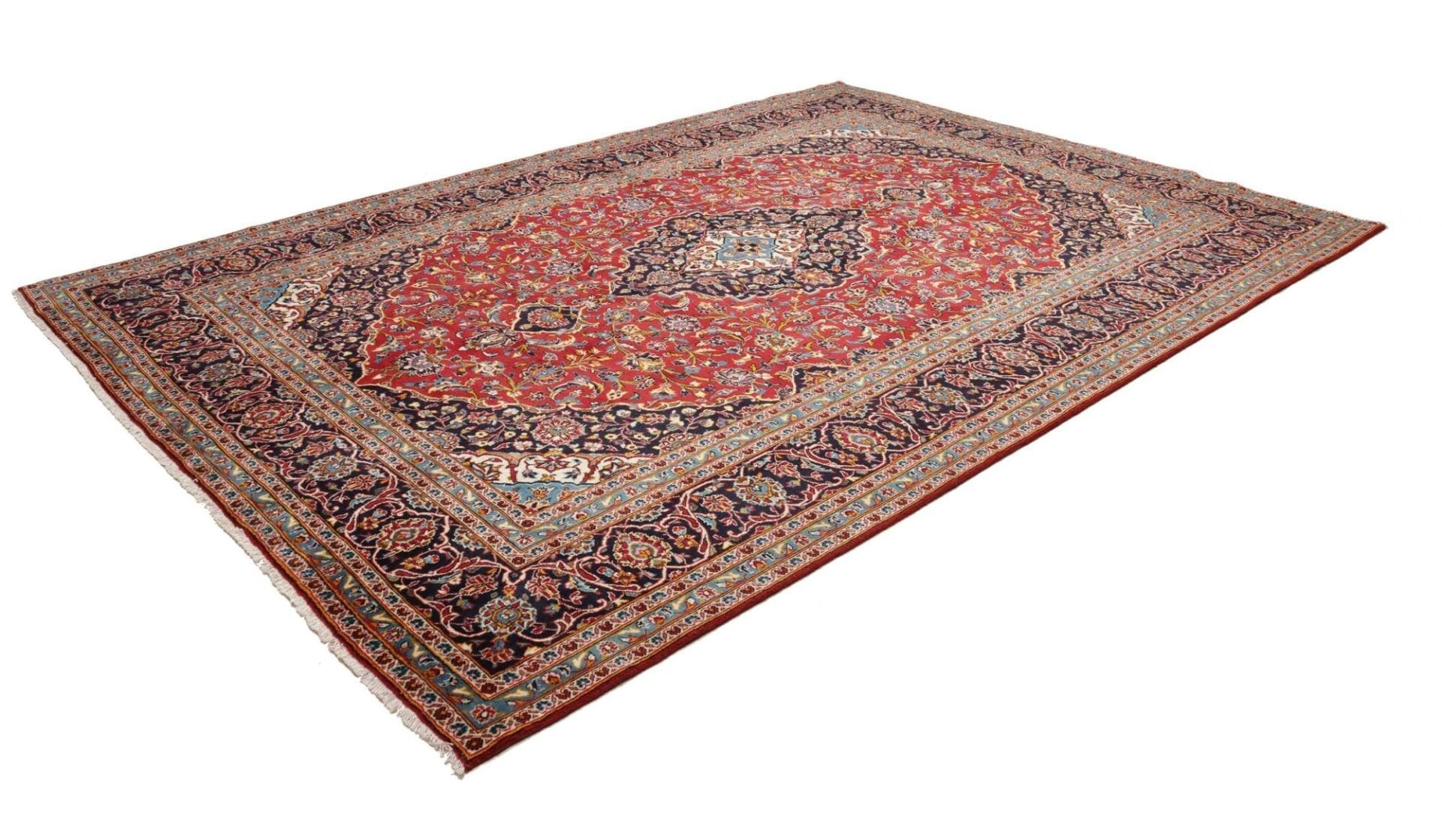 Alternative view of Hand-Knotted Kashan Persian Rug, 253 × 357 cm, Wool