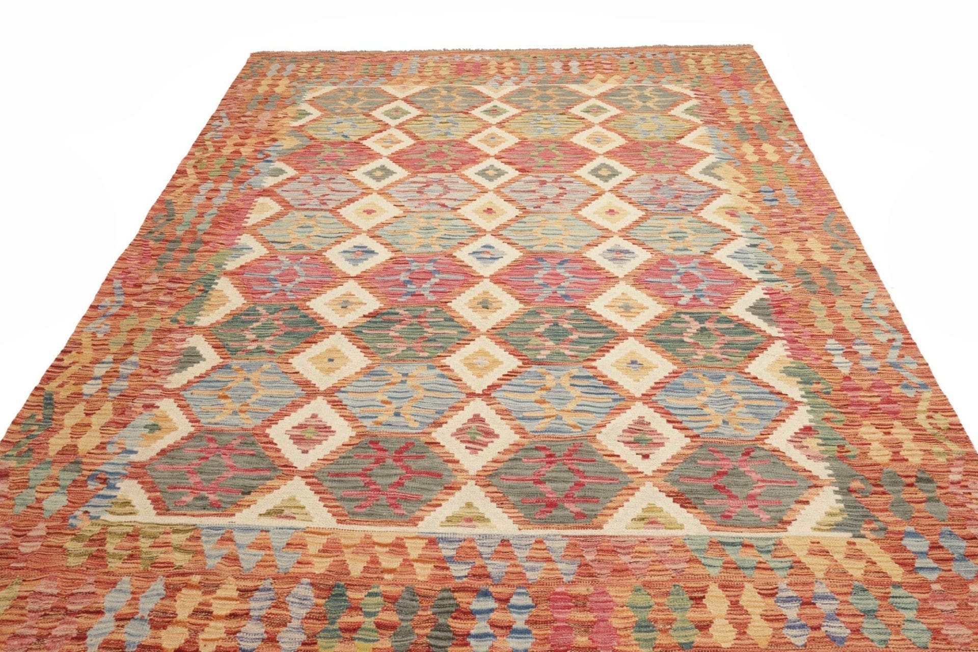 Alternative view of Kilim Pakistani Rug 214 × 297 cm in Wool, hand-woven