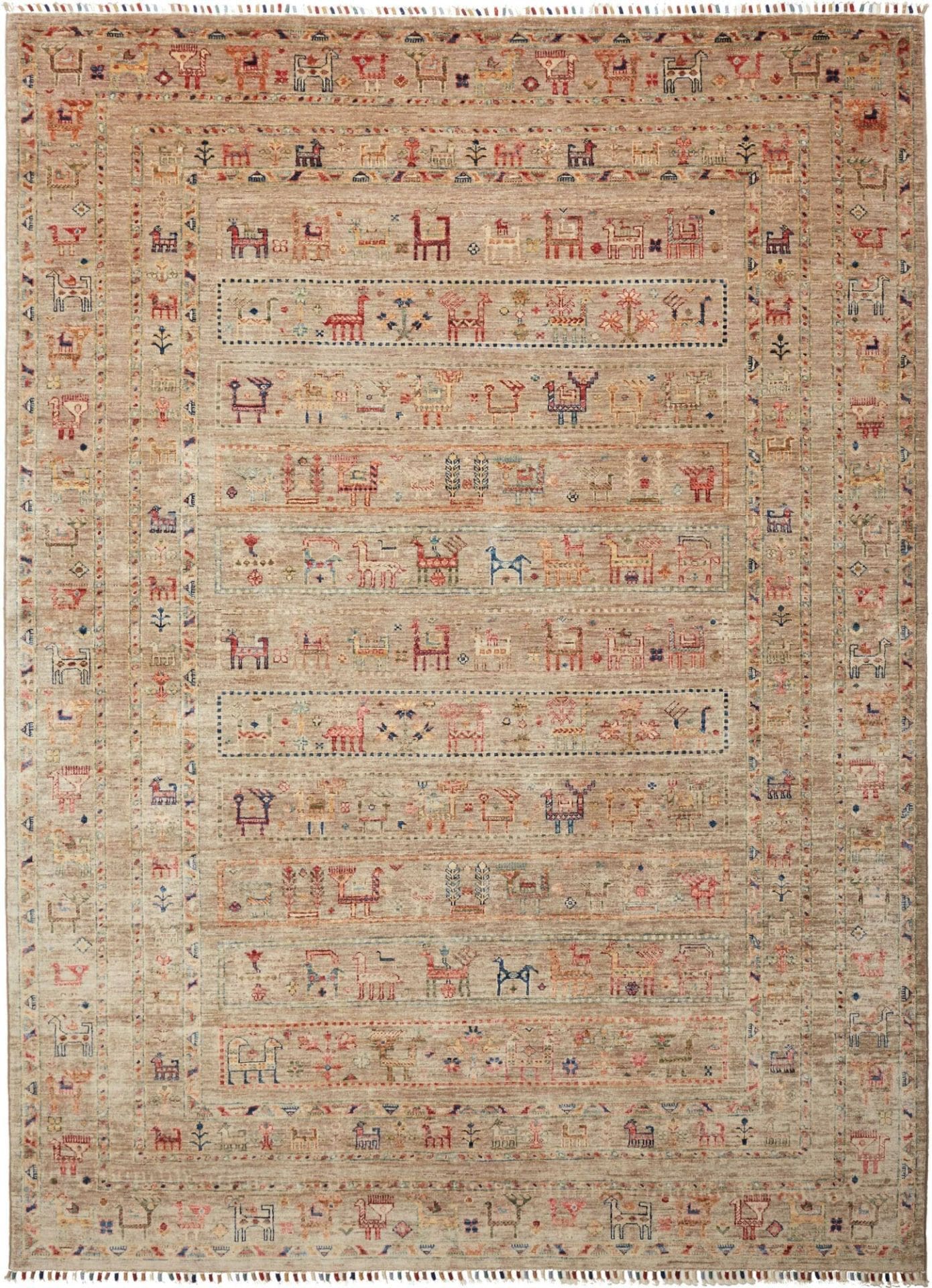 Hand-Knotted Samarkand Pakistani Rug, 207 × 277 cm, Wool