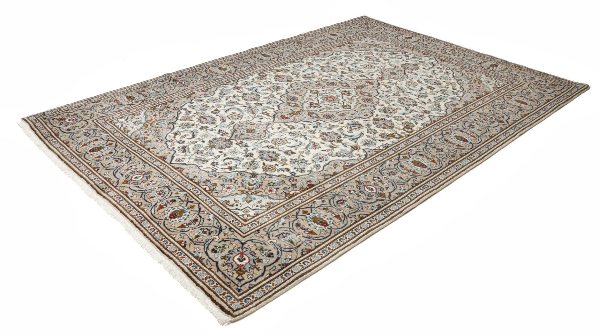 Alternative view of Hand-Knotted Kashan Persian Rug, 205 × 295 cm, Wool