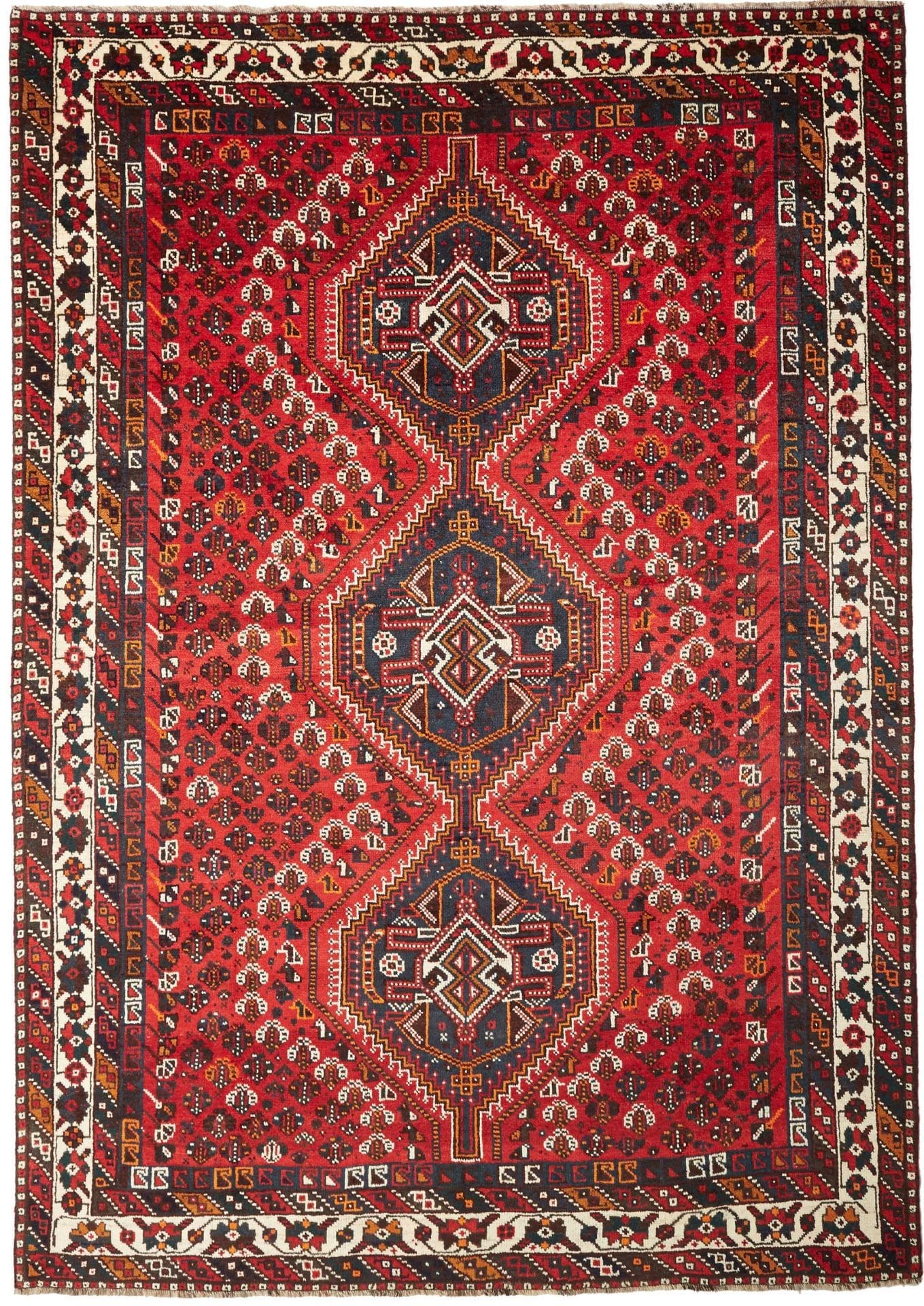 Shiraz Persian Rug 216 × 303 cm in Wool, hand-knotted