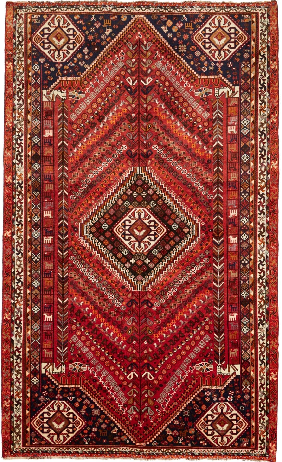 Wool Shiraz Persian Rug 183 × 295 cm, hand-knotted