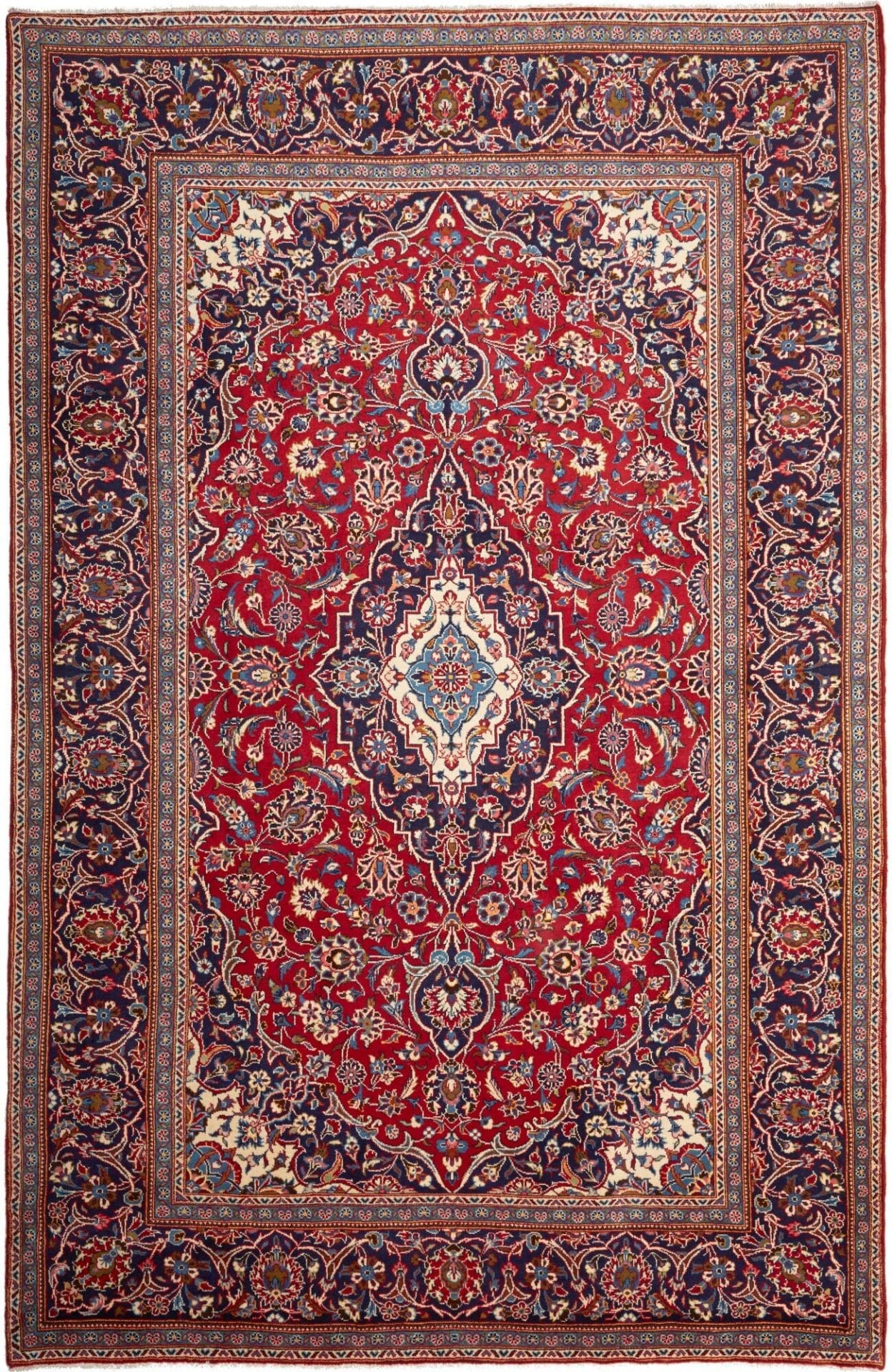 Hand-Knotted Kashan Persian Rug, 205 × 313 cm, Wool