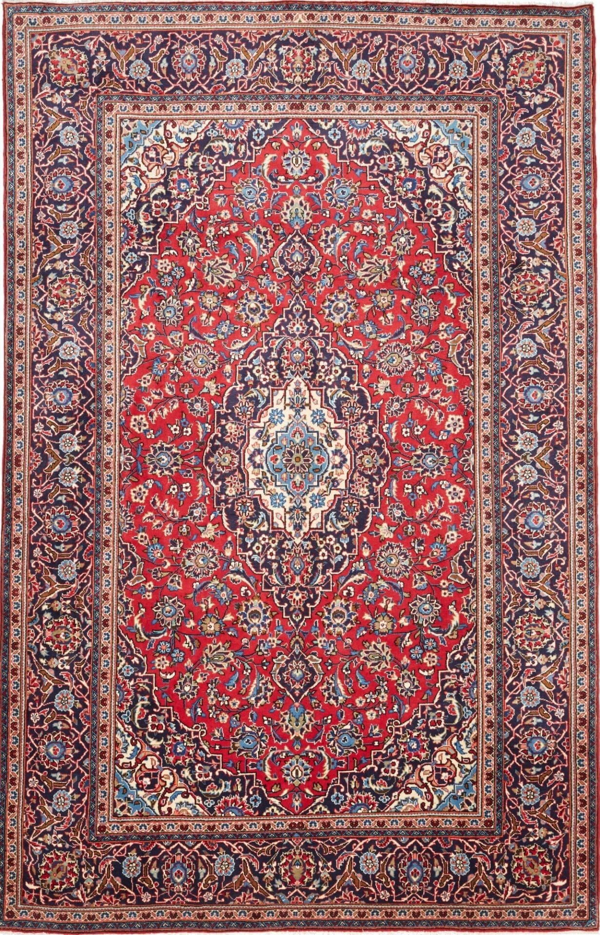 Wool Kashan Persian Rug 203 × 312 cm, hand-knotted