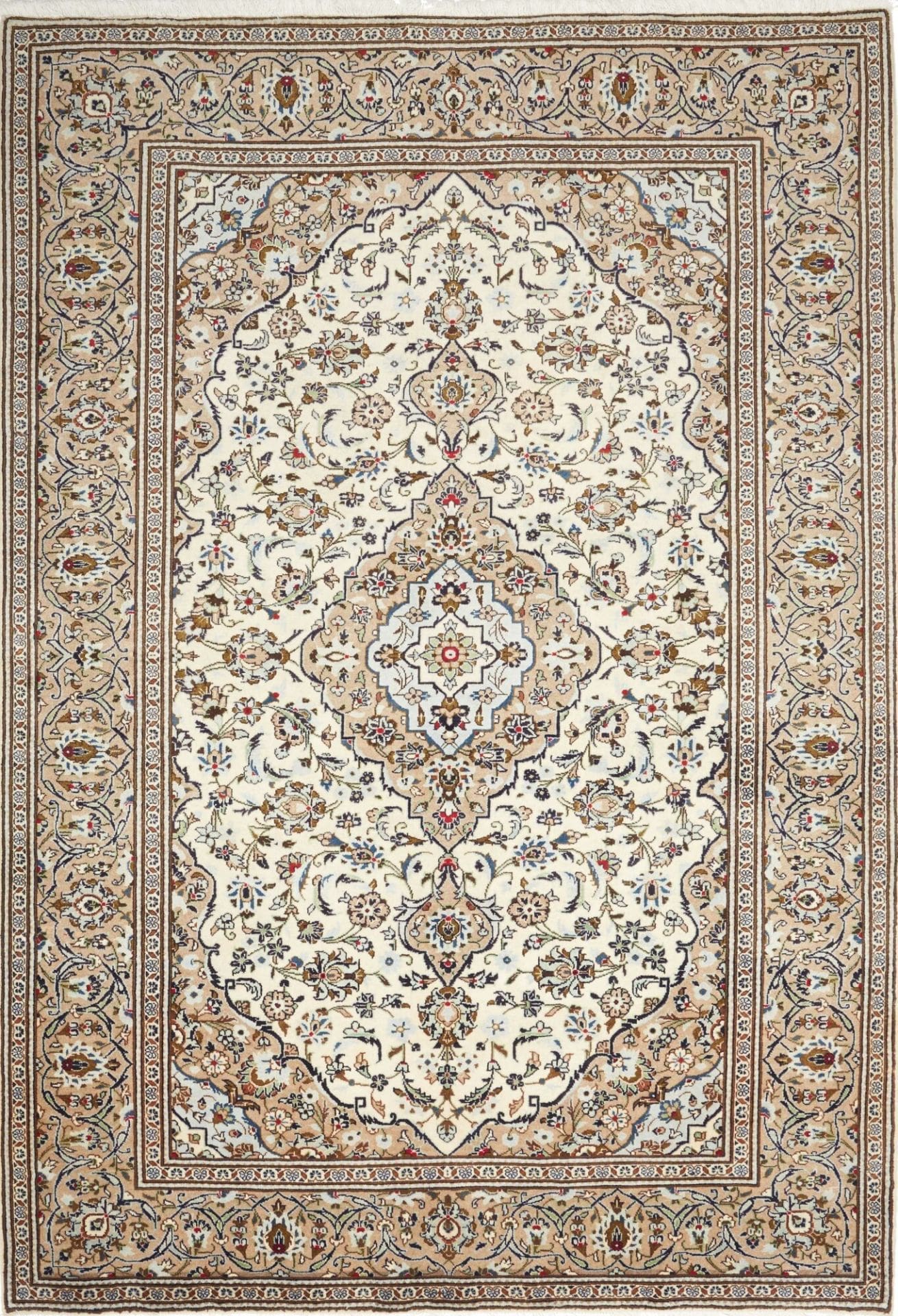 Wool Kashan Persian Rug 203 × 290 cm, hand-knotted