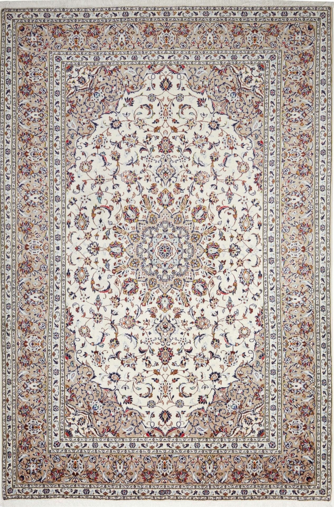 Hand-Knotted Kashan Persian Rug, 203 × 295 cm, Wool