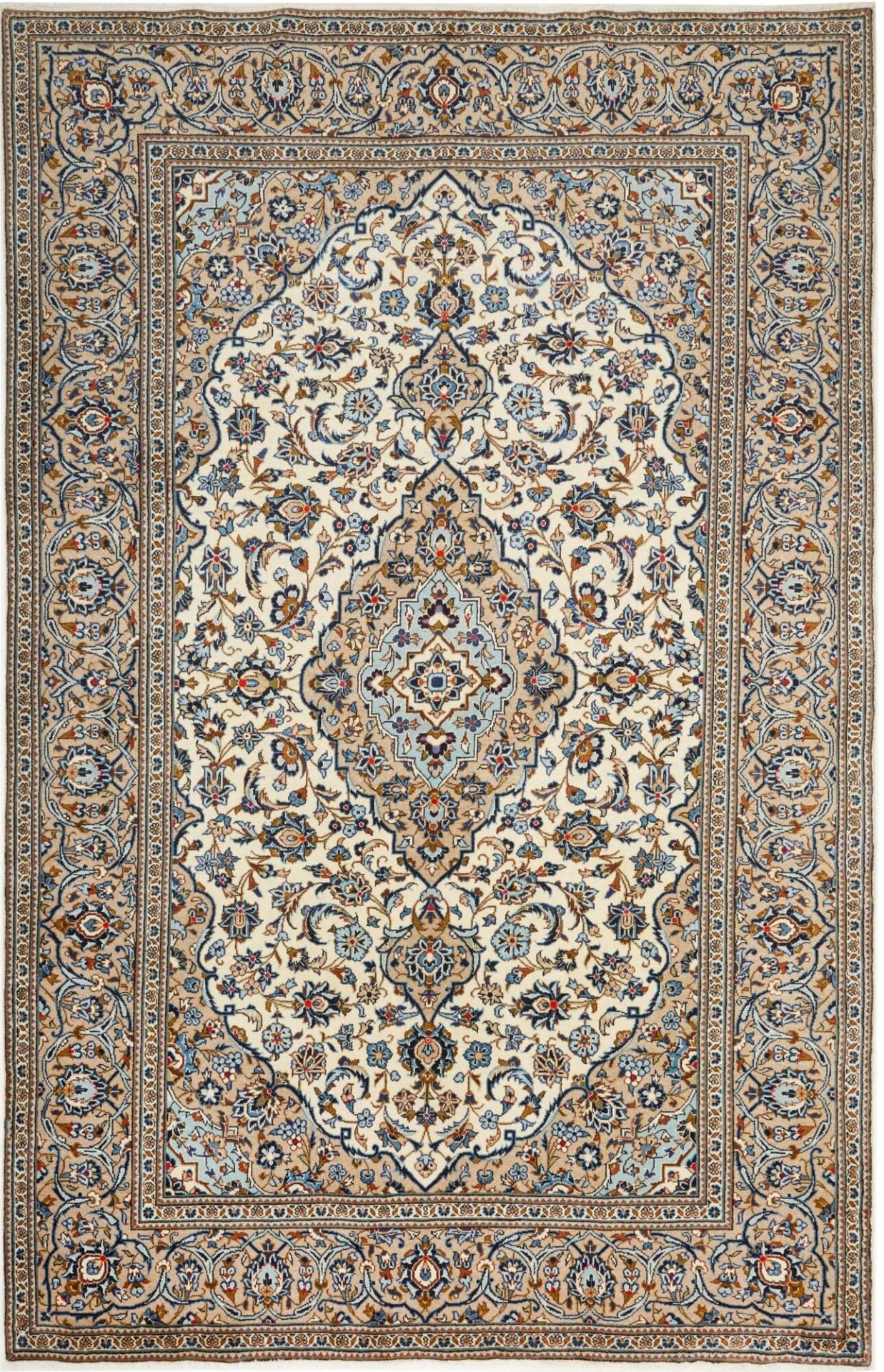 Wool Kashan Persian Rug 201 × 305 cm, hand-knotted