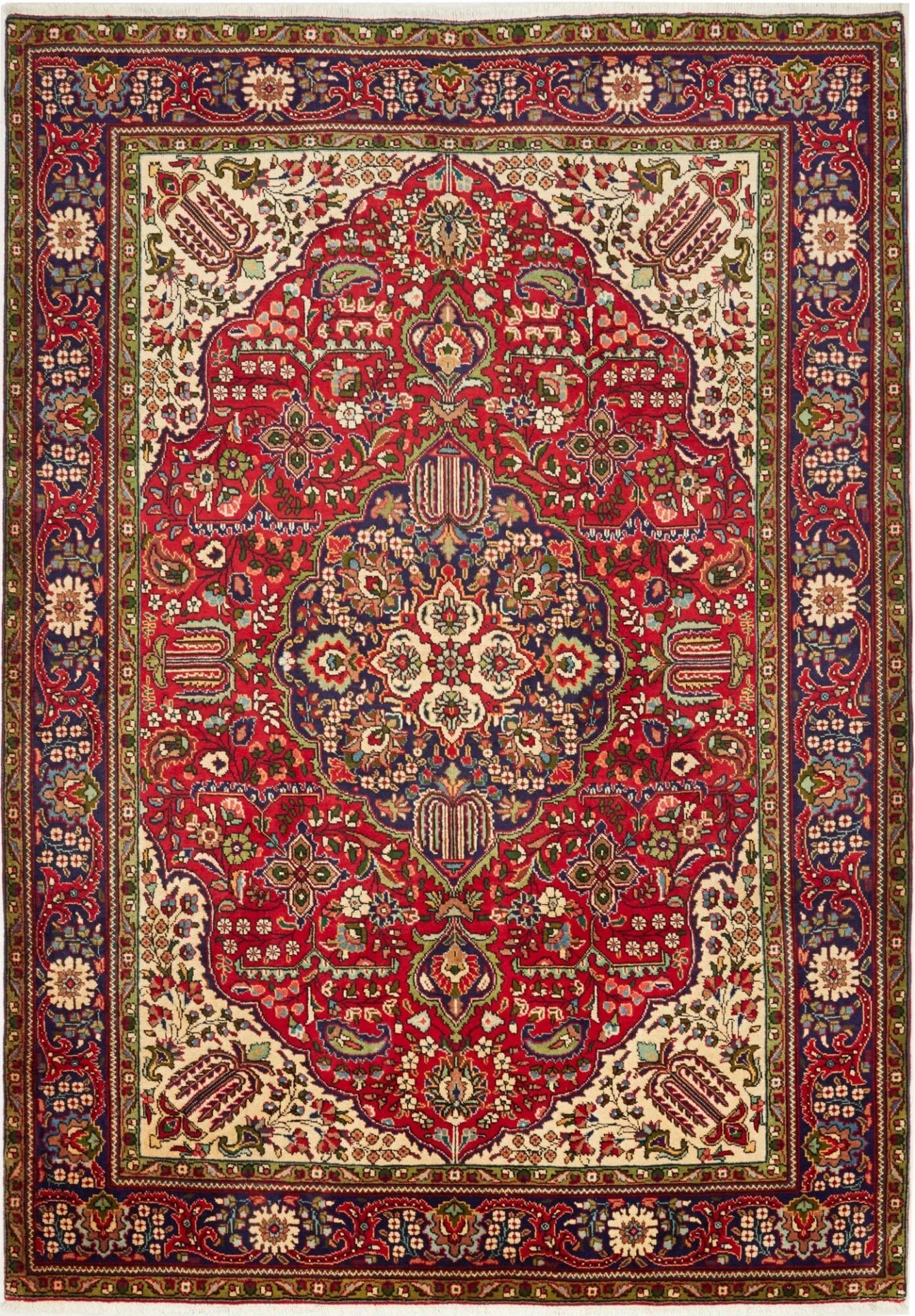 Hand-Knotted Tabriz Persian Rug, 211 × 297 cm, Wool
