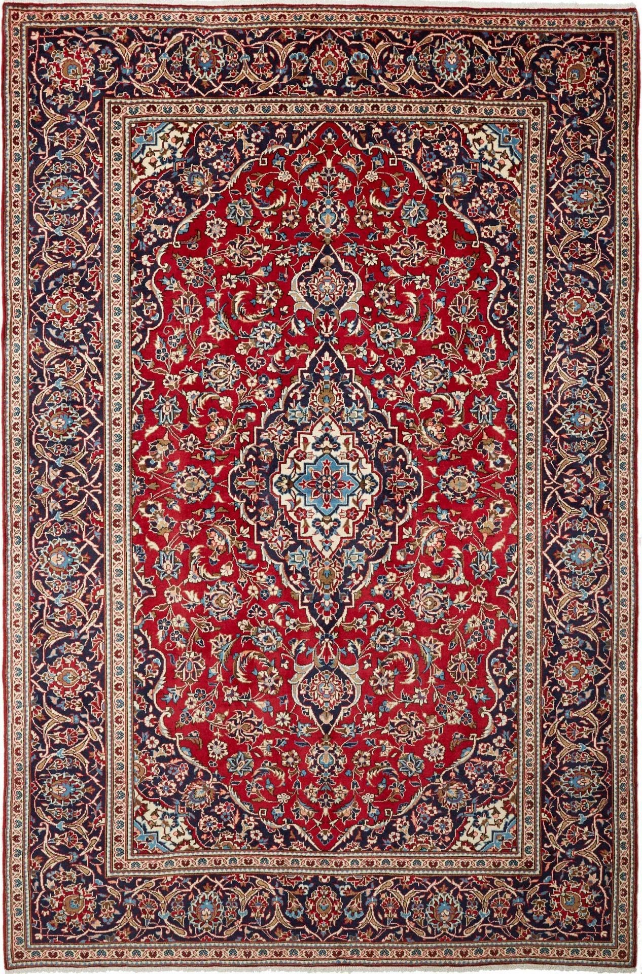 Wool Kashan Persian Rug 203 × 303 cm, hand-knotted
