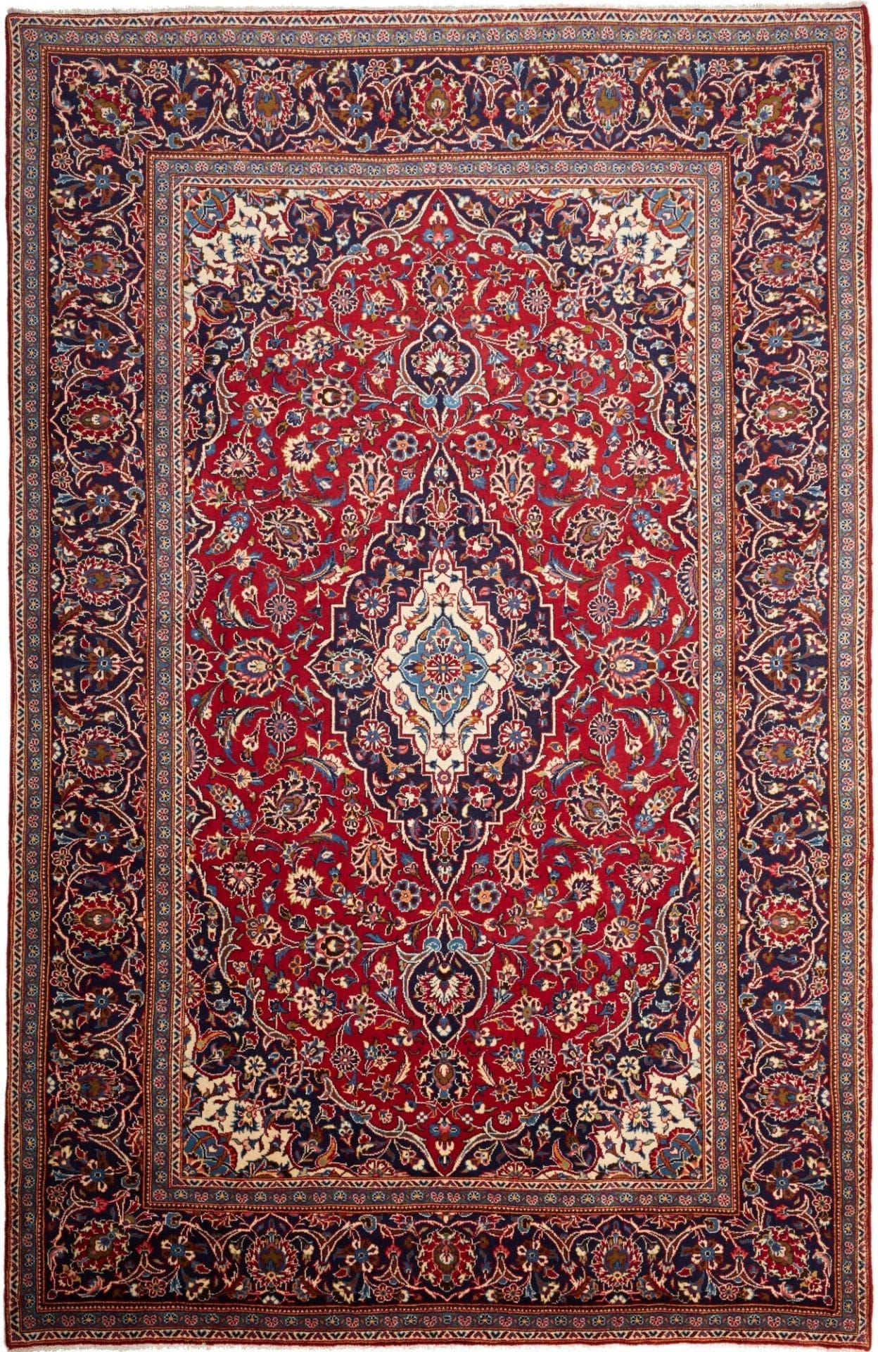 Wool Kashan Persian Rug 208 × 300 cm, hand-knotted