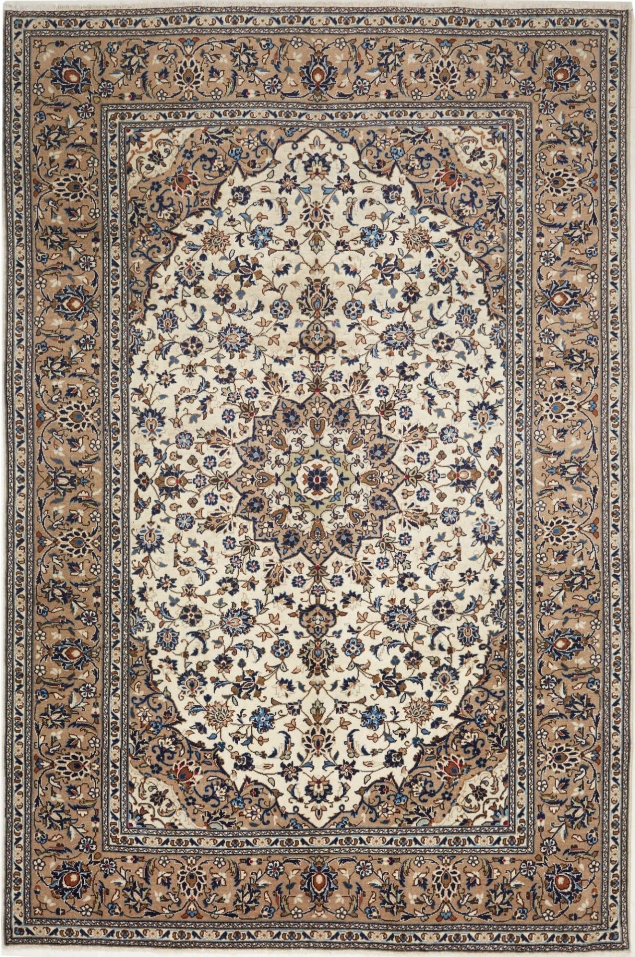 Wool Kashan Persian Rug 203 × 300 cm, hand-knotted