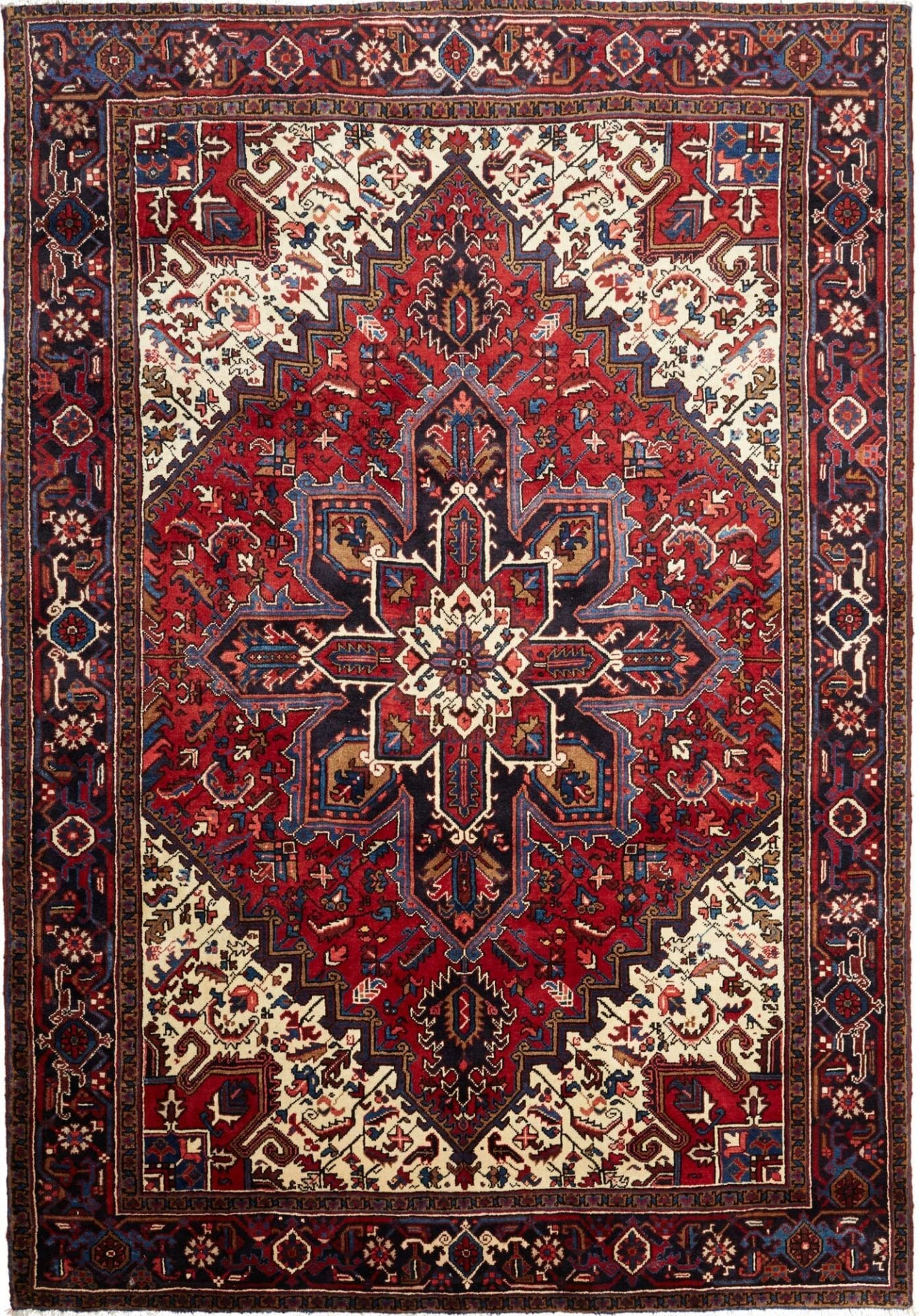 Wool Heriz Persian Rug 215 × 300 cm, hand-knotted