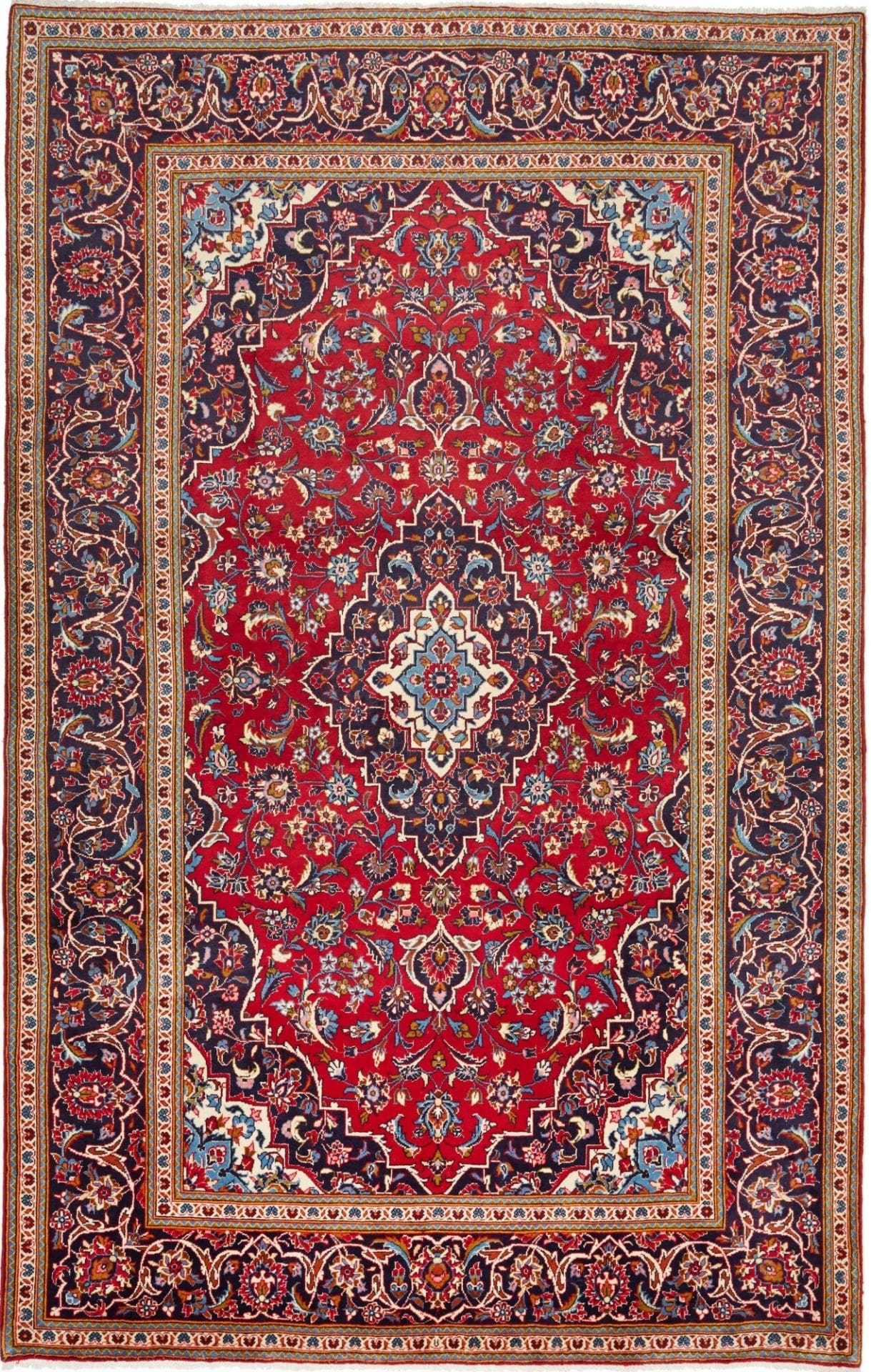 Hand-Knotted Kashan Persian Rug, 200 × 313 cm, Wool