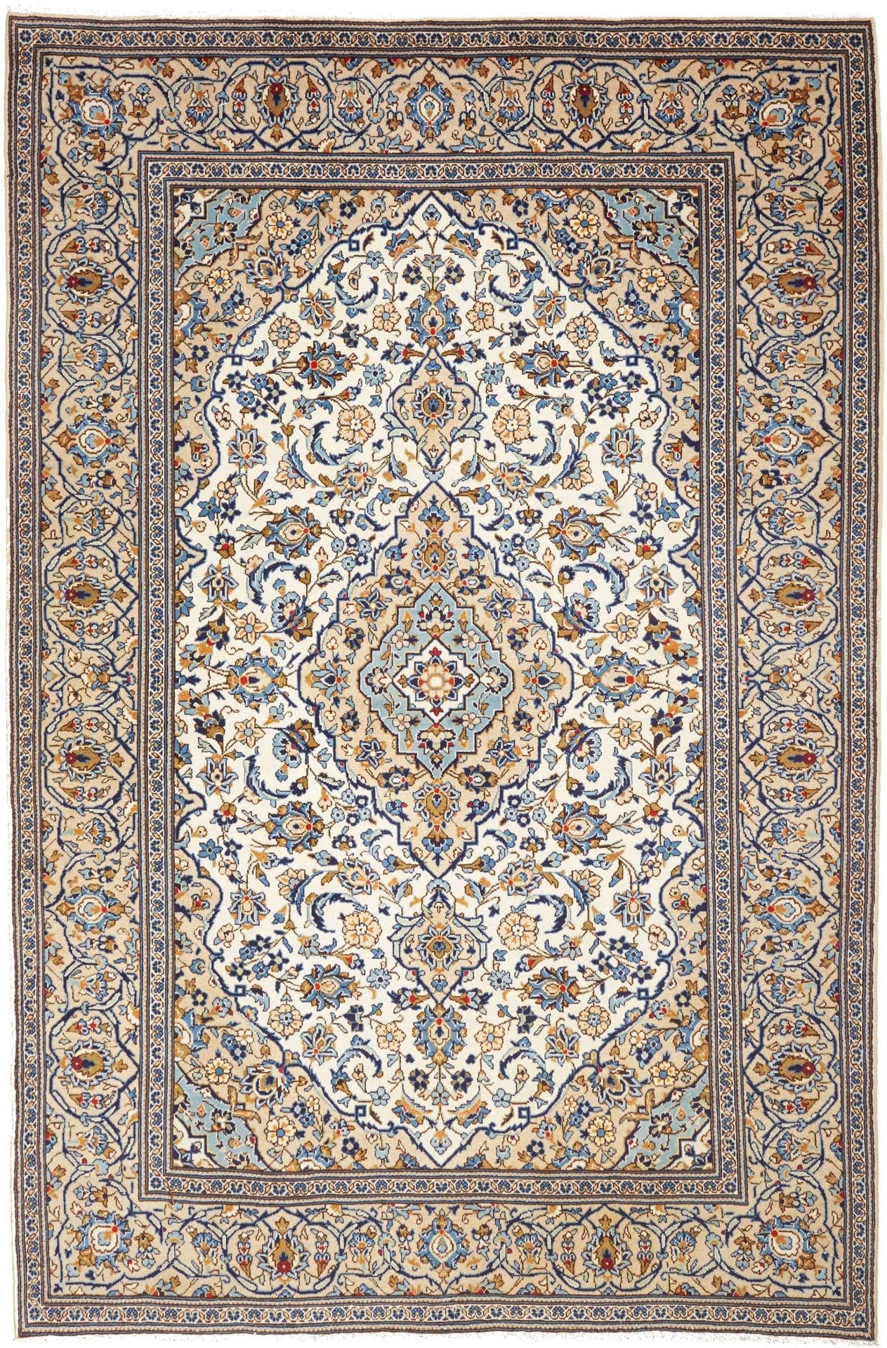 Hand-Knotted Kashan Persian Rug, 198 × 300 cm, Wool