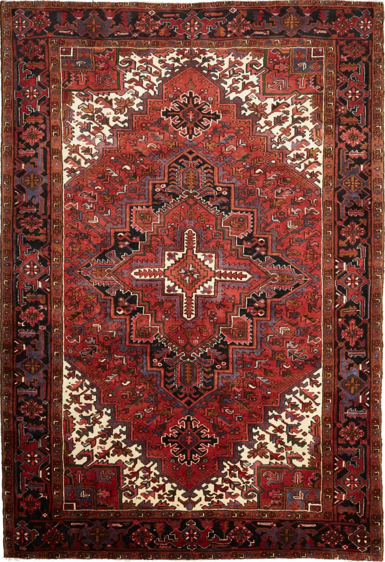 Wool Heriz Persian Rug 212 × 307 cm, hand-knotted