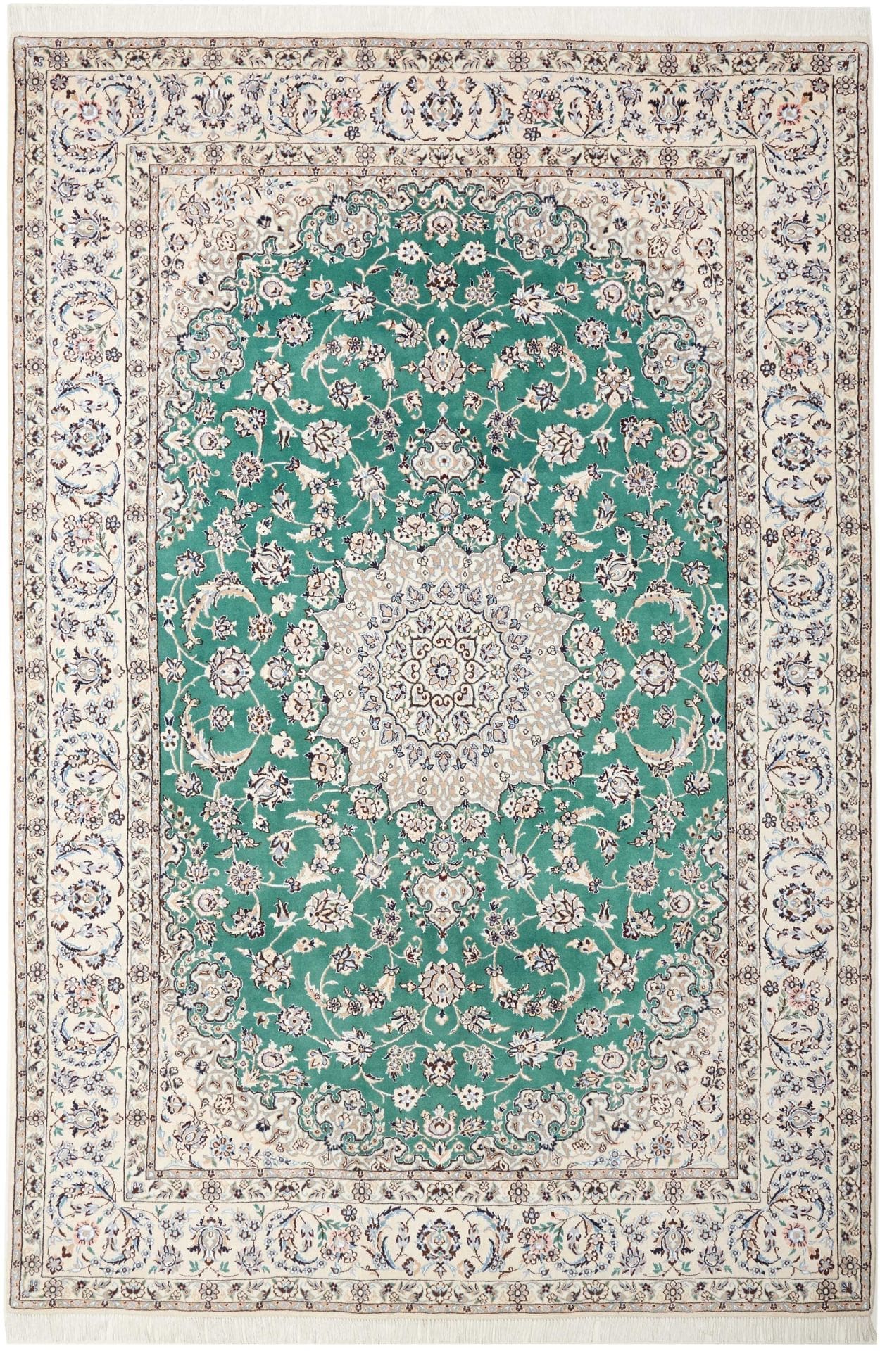 Hand-Knotted Nain Persian Rug, 203 × 298 cm, Wool