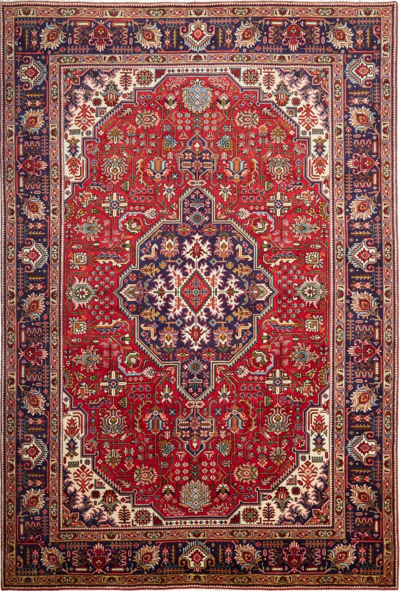 Hand-Knotted Tabriz Persian Rug, 210 × 309 cm, Wool