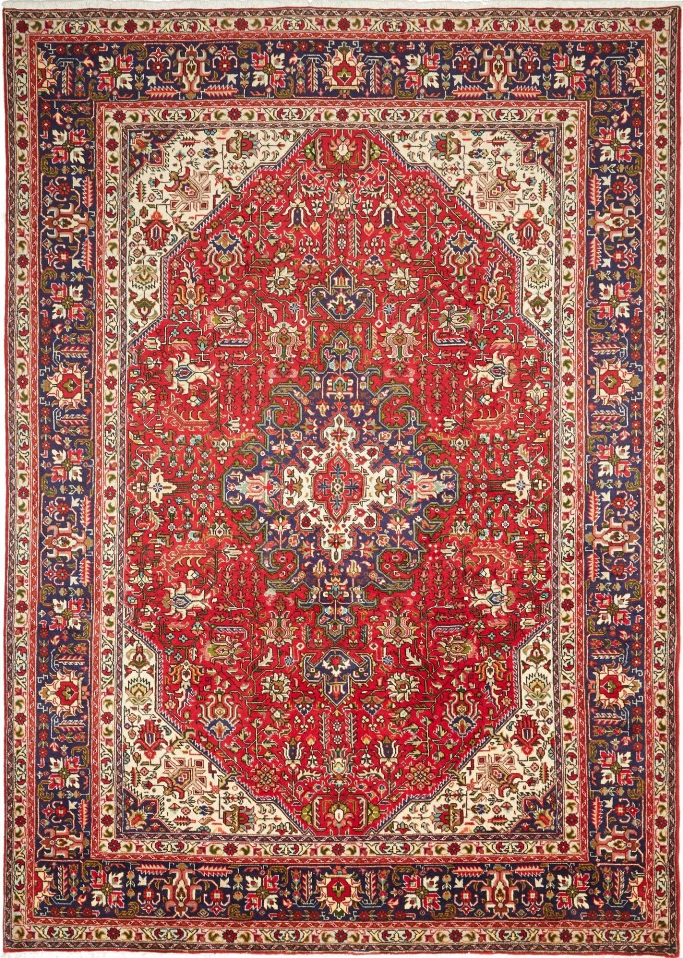 Wool Tabriz Persian Rug 207 × 286 cm, hand-knotted