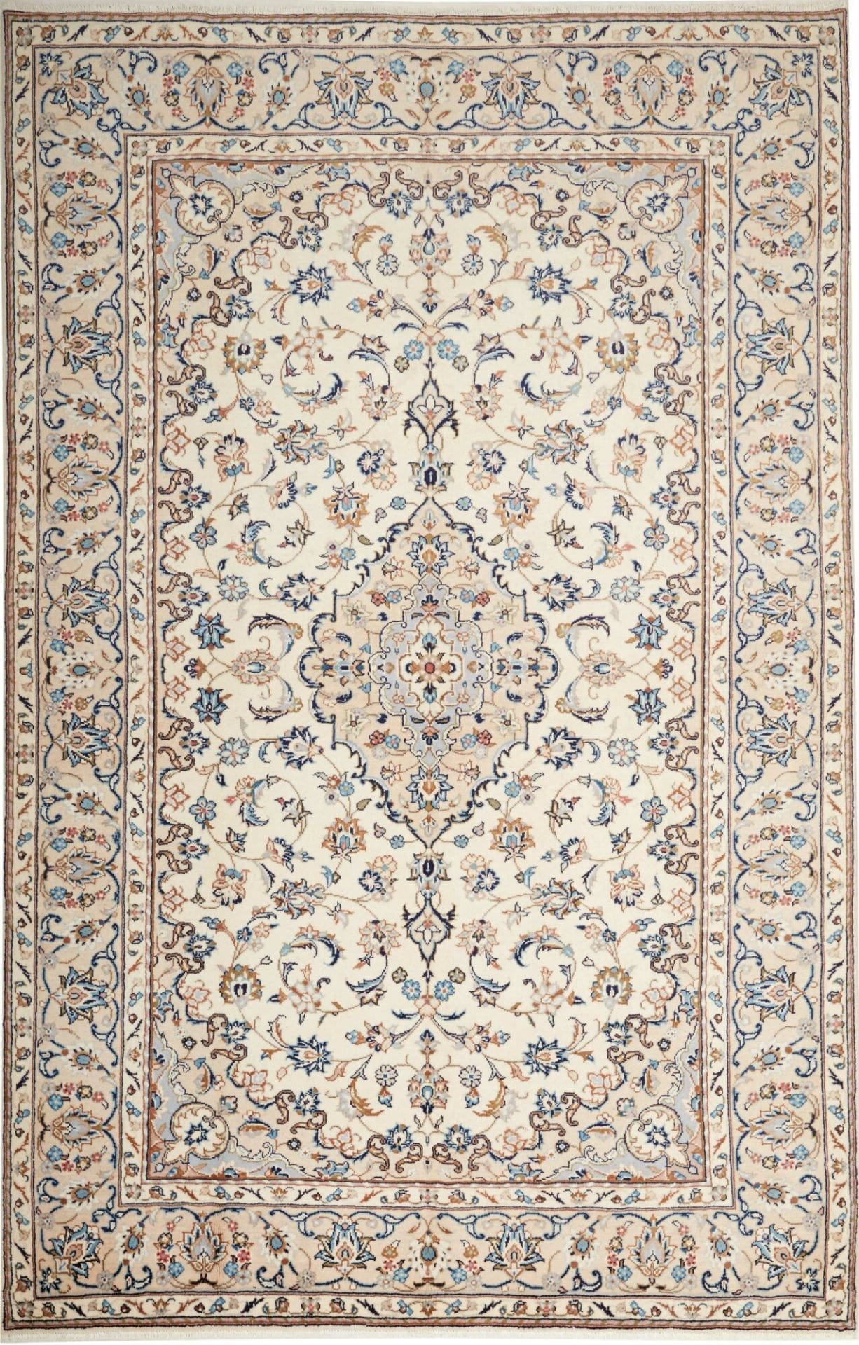 Hand-Knotted Kashan Persian Rug, 195 × 300 cm, Wool