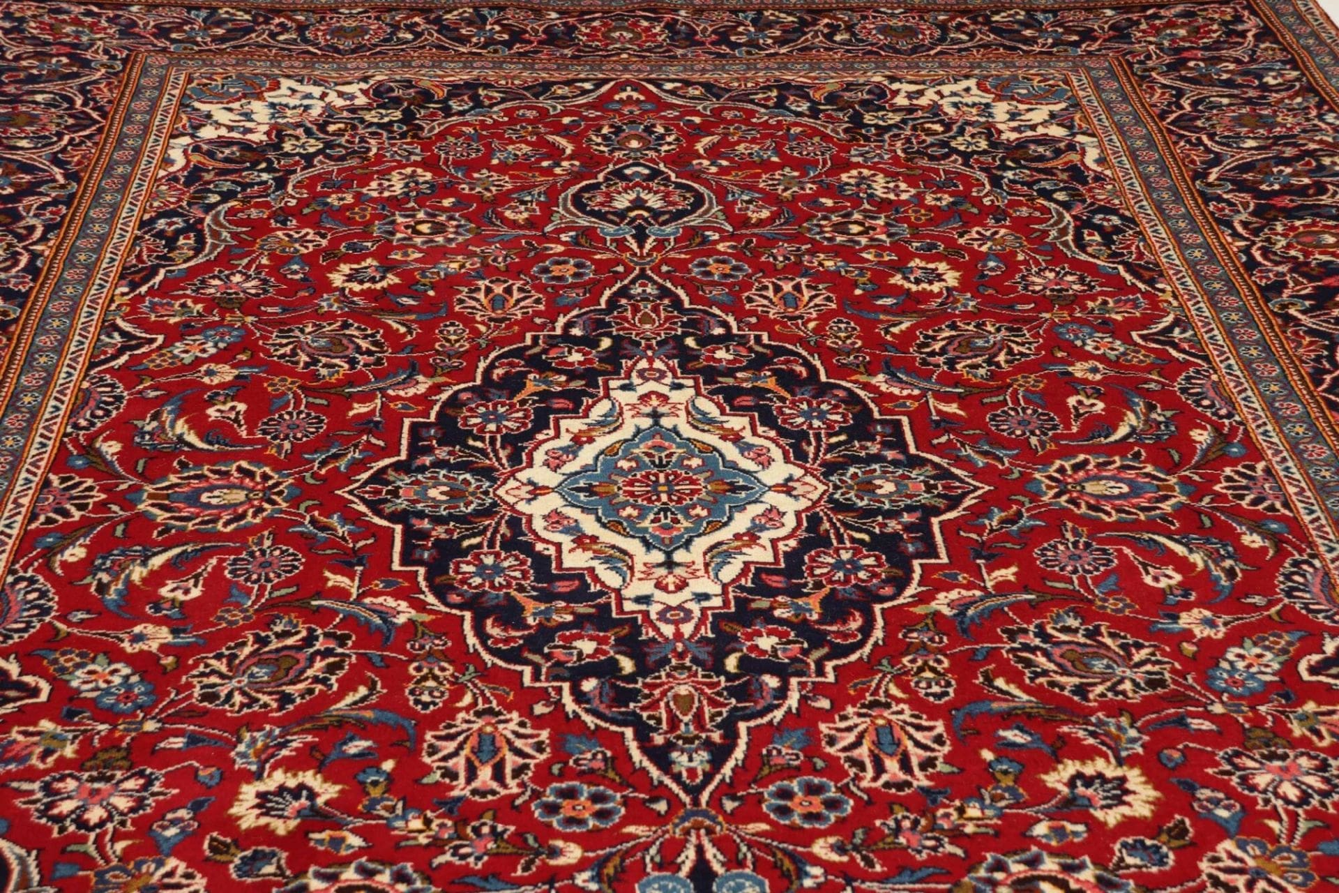 Hand-Knotted Kashan Persian Rug, 205 × 313 cm, Wool - Image 7