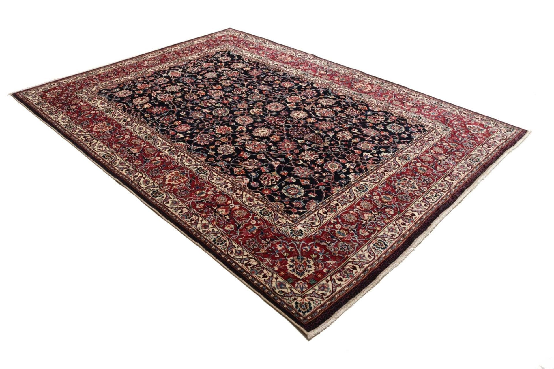 Hand-Knotted Mashhad Persian Rug, 197 × 277 cm, Wool - Image 3