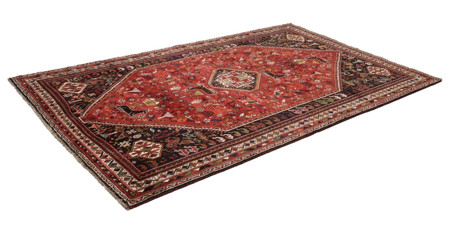 Alternative view of Hand-Knotted Shiraz Persian Rug, 186 × 295 cm, Wool