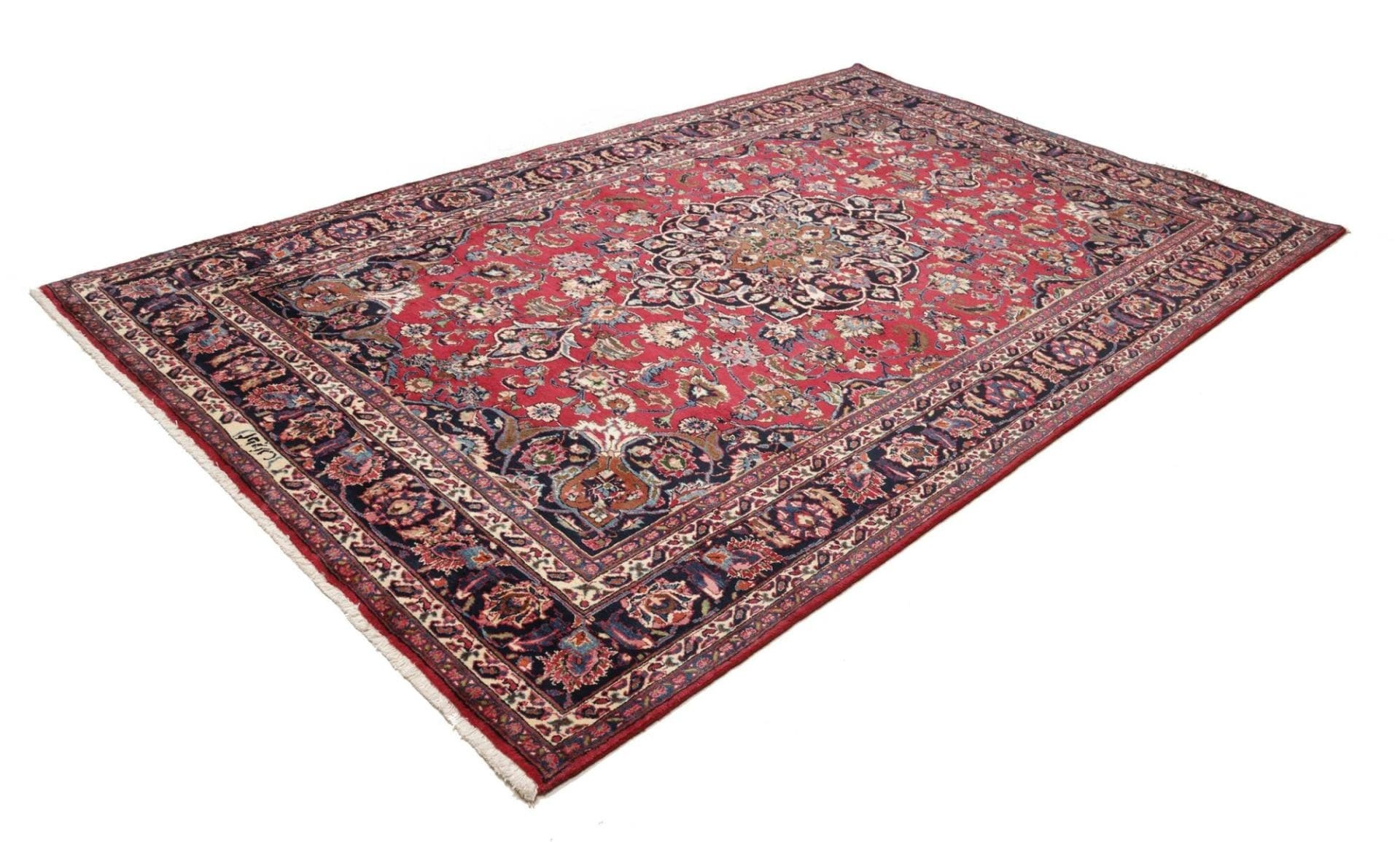 Alternative view of Mashhad Persian Rug 207 × 325 cm in Wool, hand-knotted