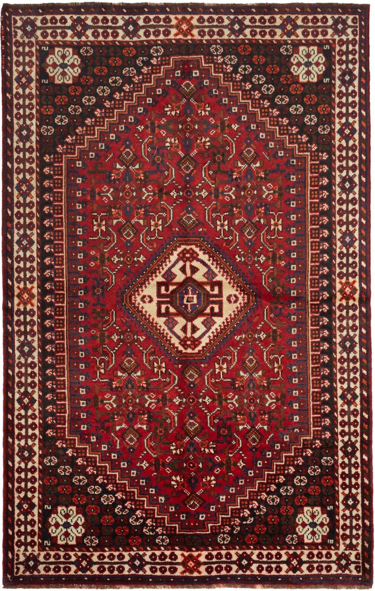 Hand-Knotted Shiraz Persian Rug, 163 × 253 cm, Wool