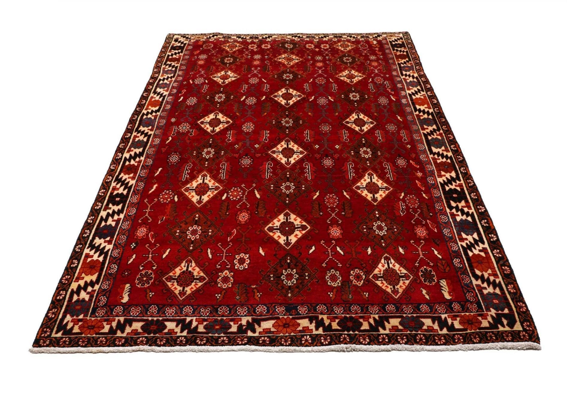 Hand-Knotted Shiraz Persian Rug, 161 × 258 cm, Wool - Image 4