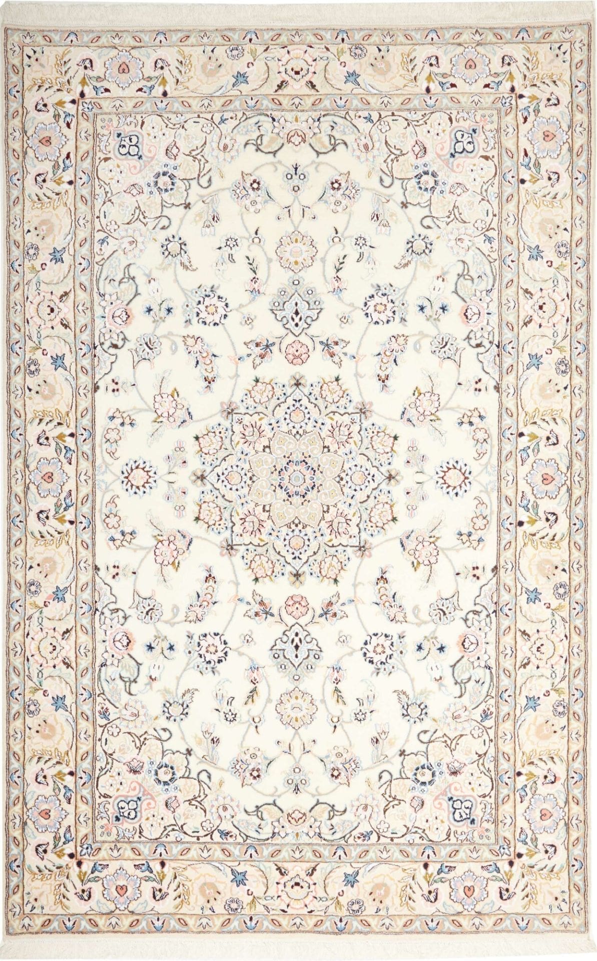 Hand-Knotted Nain Persian Rug, 168 × 255 cm, Wool