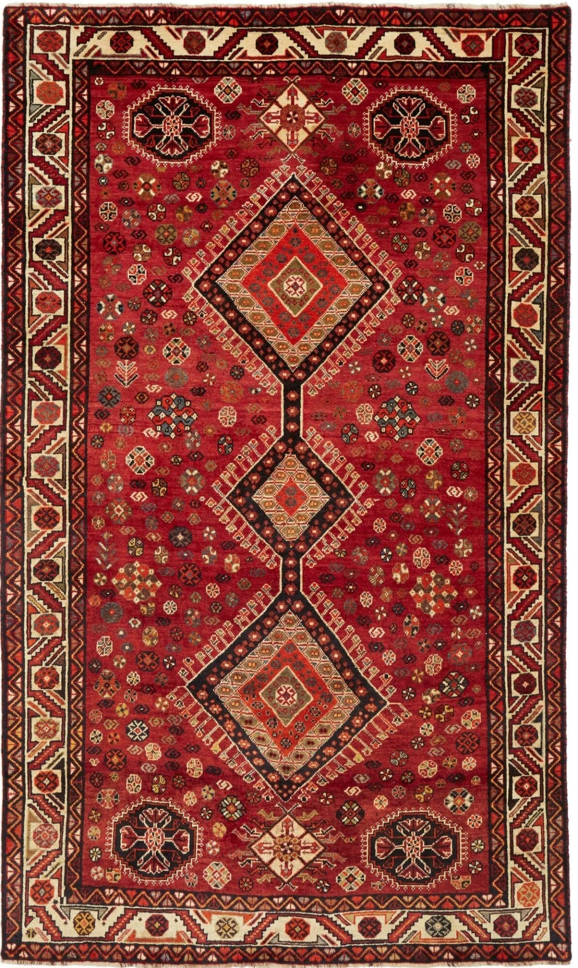 Hand-Knotted Shiraz Persian Rug, 163 × 270 cm, Wool