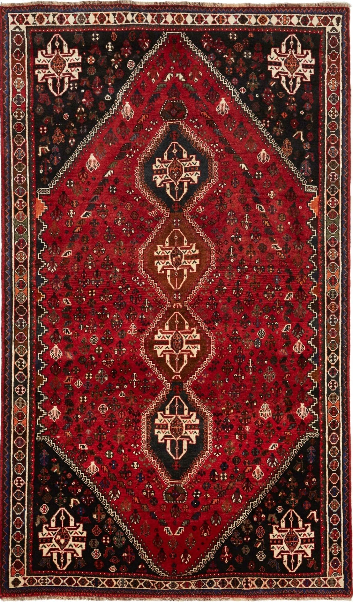 Hand-Knotted Shiraz Persian Rug, 166 × 275 cm, Wool