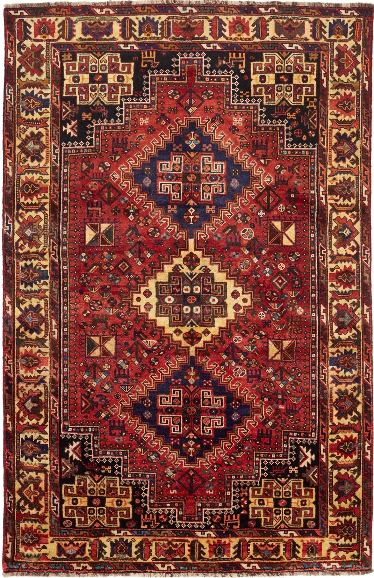 Hand-Knotted Shiraz Persian Rug, 171 × 258 cm, Wool