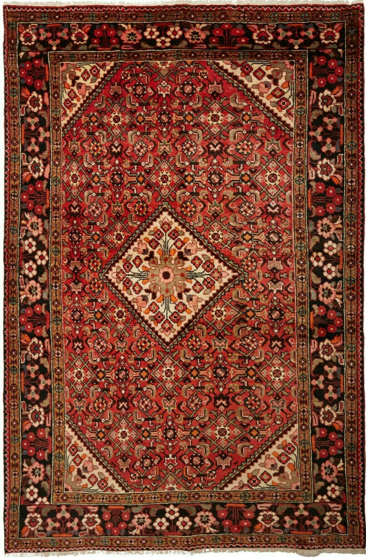 Hamadan Herati Persian Rug 153 × 228 cm in Wool, hand-knotted