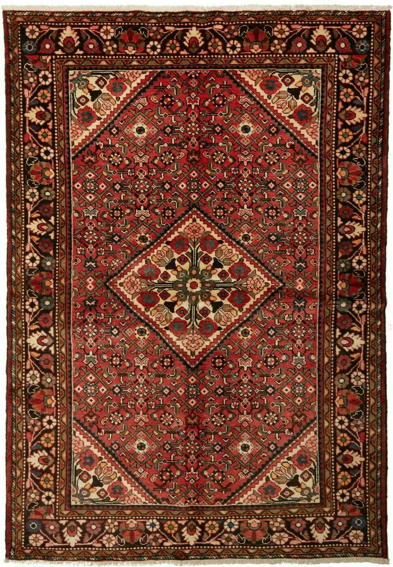 Hamadan Persian Rug 158 × 222 cm in Wool, hand-knotted