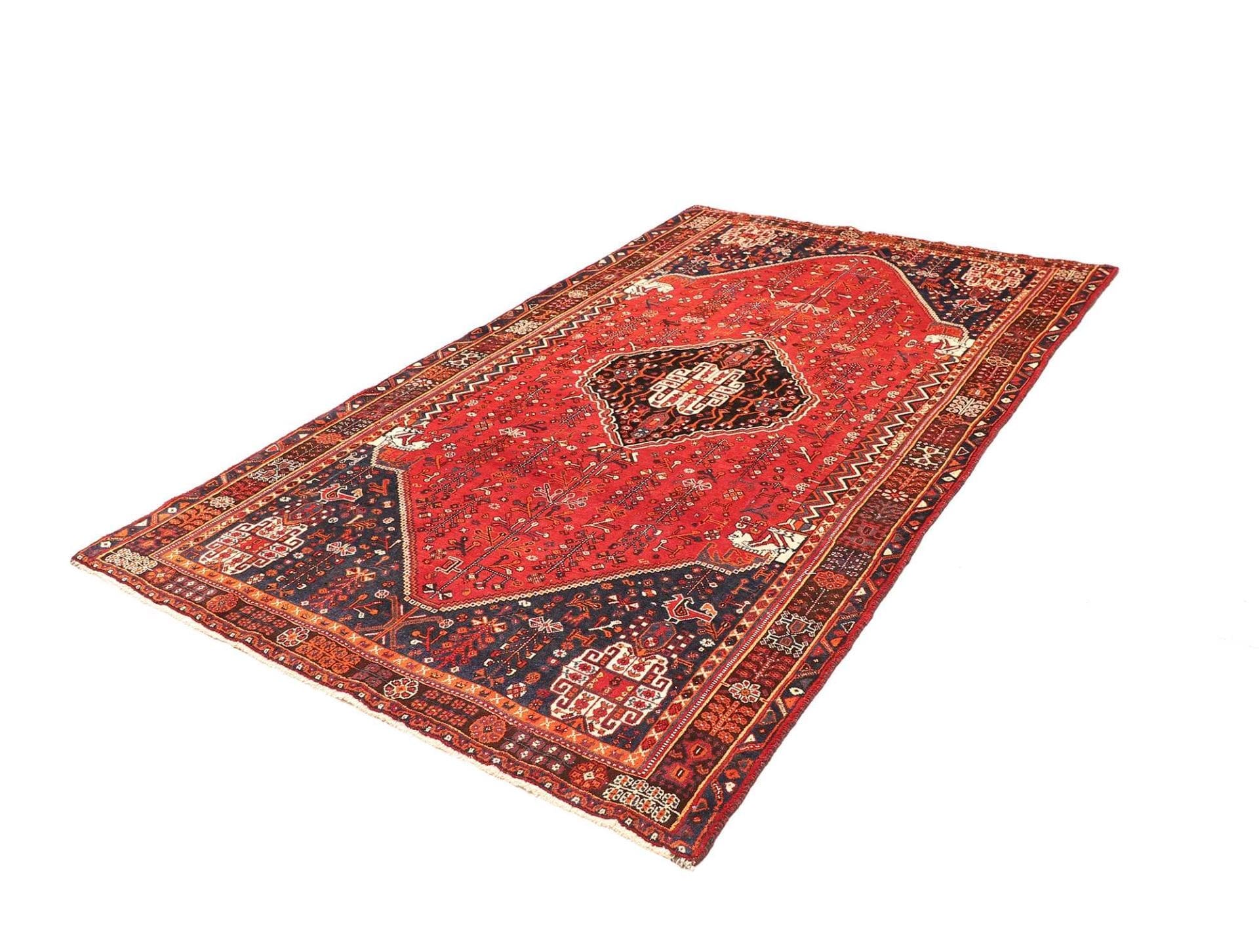 Alternative view of Hand-Knotted Shiraz Persian Rug, 163 × 260 cm, Wool