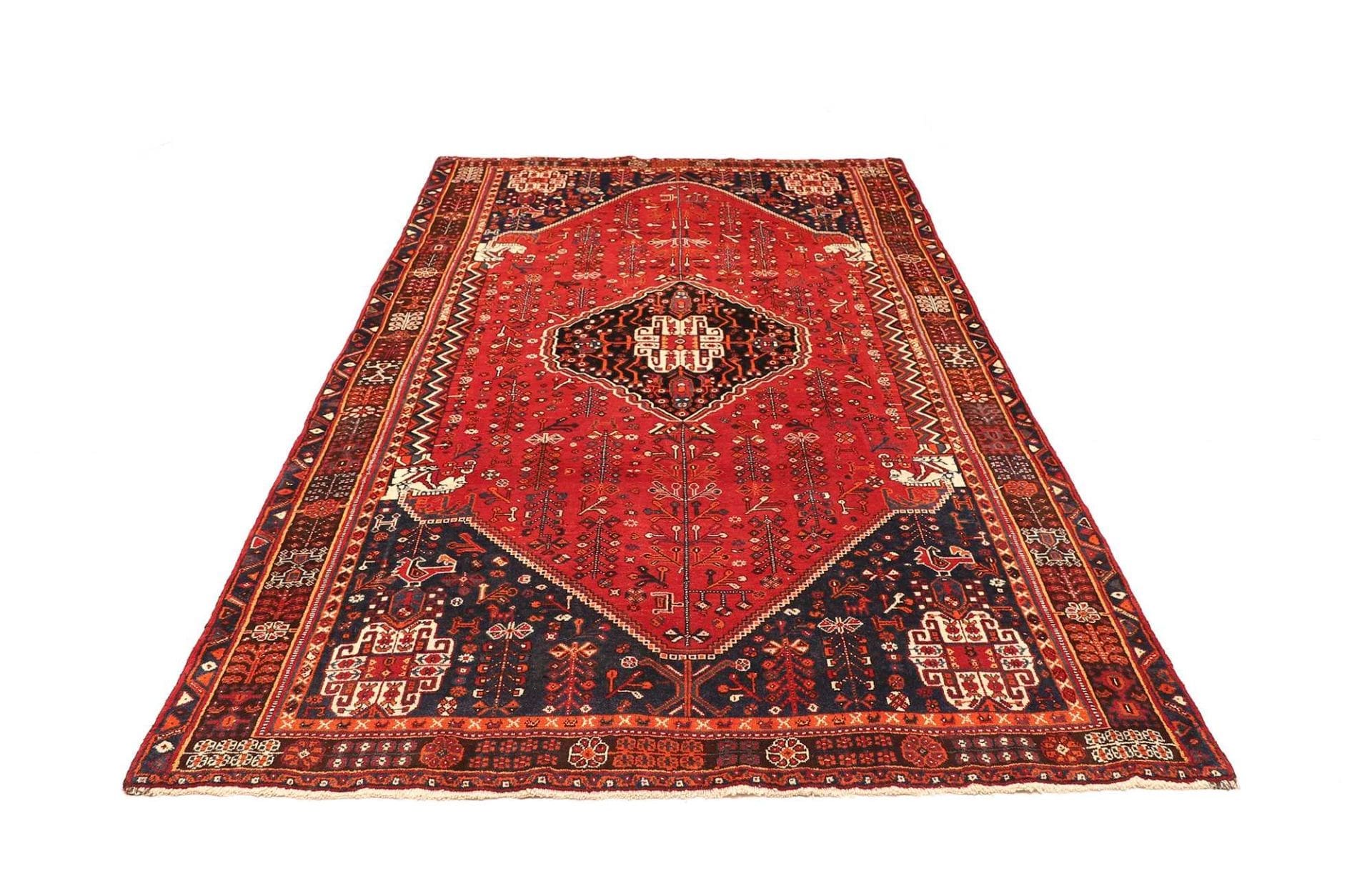 Hand-Knotted Shiraz Persian Rug, 163 × 260 cm, Wool - Image 4