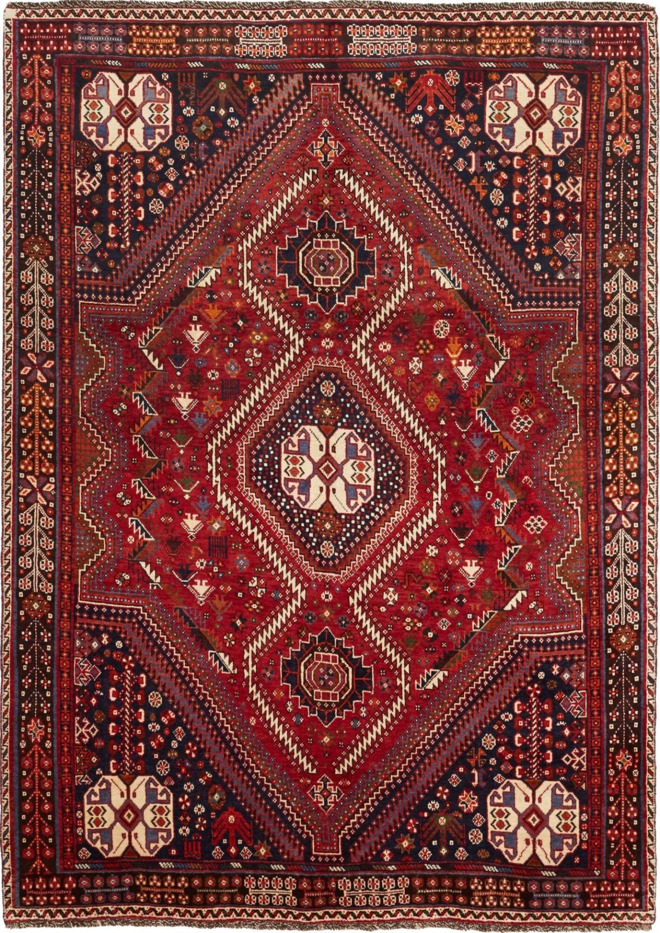 Shiraz Persian Rug 166 × 225 cm in Wool, hand-knotted