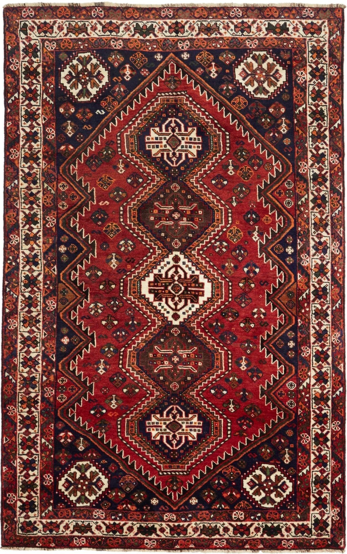 Wool Shiraz Persian Rug 163 × 258 cm, hand-knotted