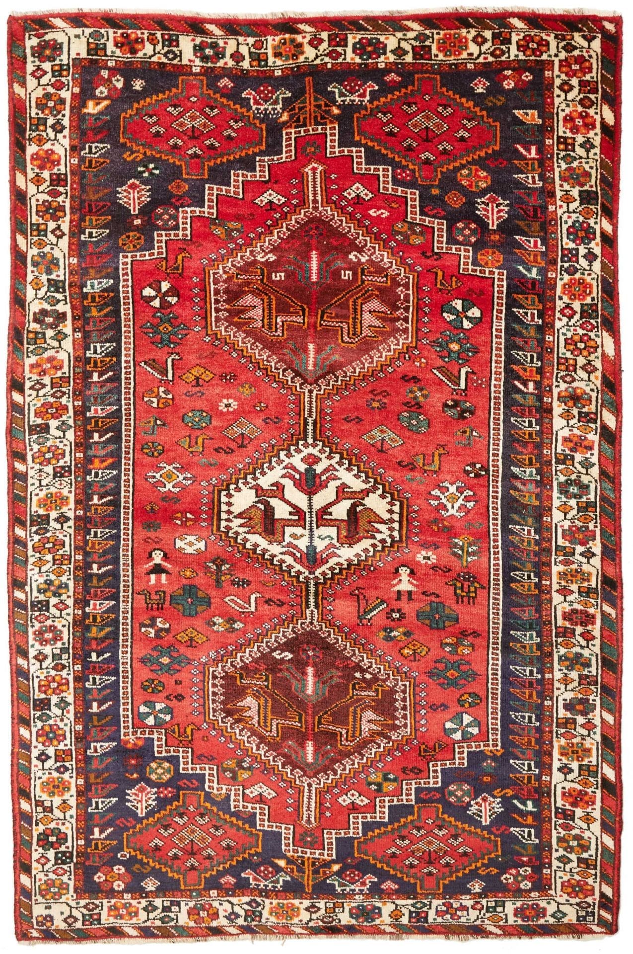 Wool Shiraz Persian Rug 173 × 255 cm, hand-knotted