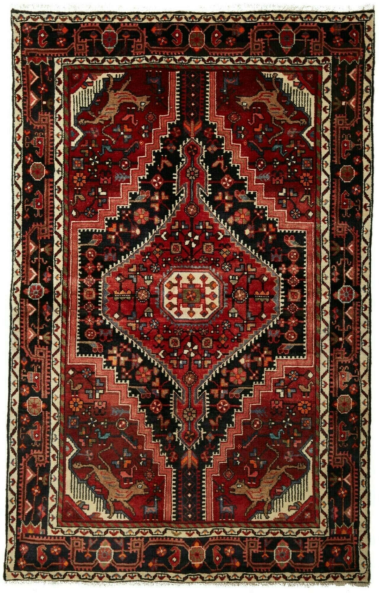 Hamadan Persian Rug 143 × 220 cm in Wool, hand-knotted